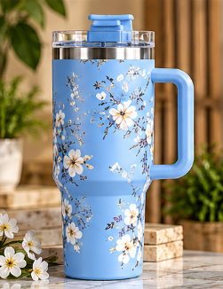 Blue with Flower