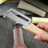 3-in-1 Multifunctional Vegetable and Fruit Peeler / Cutter with Wooden Handle and Bottle Opener