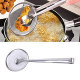 2-in-1 Stainless Steel Mesh Strainer Tongs