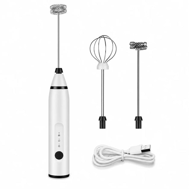 2 in 1 USB Rechargeable Coffee Beater-Black