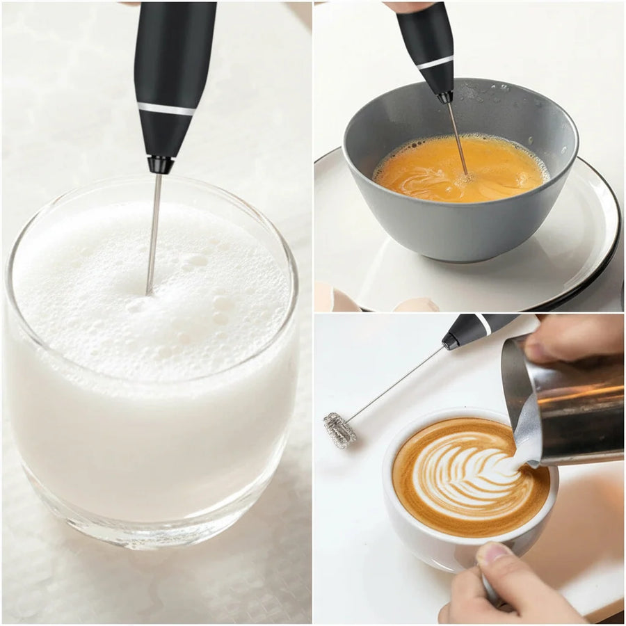 2 in 1 USB Rechargeable Coffee Beater-Black