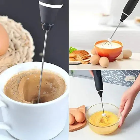 2 in 1 USB Rechargeable Coffee Beater-Black