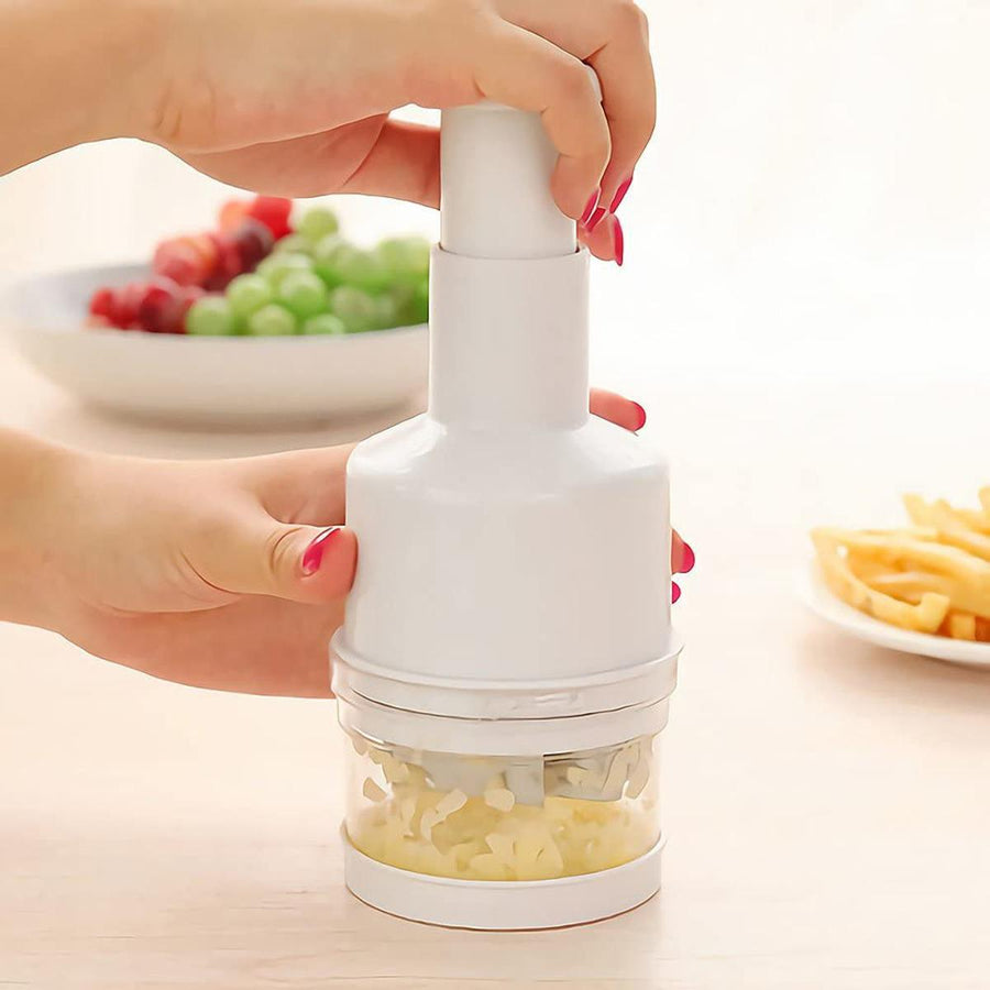 Manual Hand Press Vegetable Chopper – Mini Food Cutter