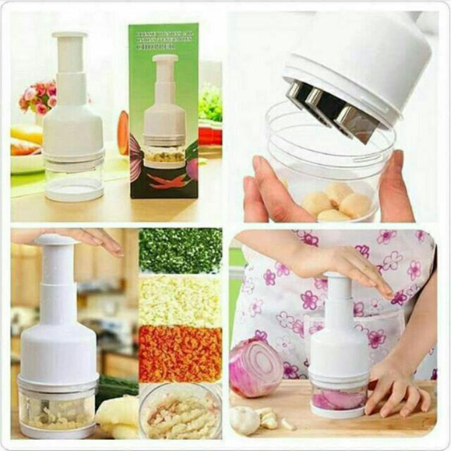 Manual Hand Press Vegetable Chopper – Mini Food Cutter