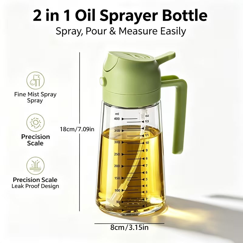 2-in-1 Oil Sprayer & Pourer Bottle – Kitchen Oil Dispenser