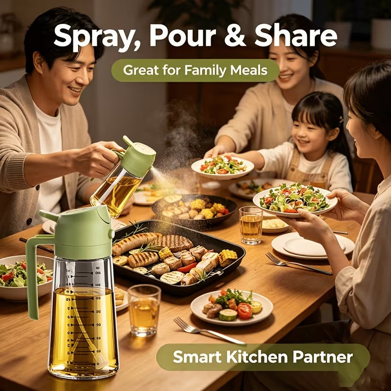 2-in-1 Oil Sprayer & Pourer Bottle – Kitchen Oil Dispenser